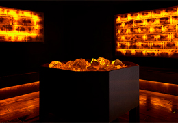 Amber glowing Salt Steam Room