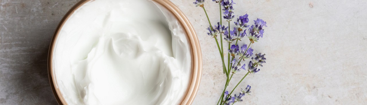 cream and lavender