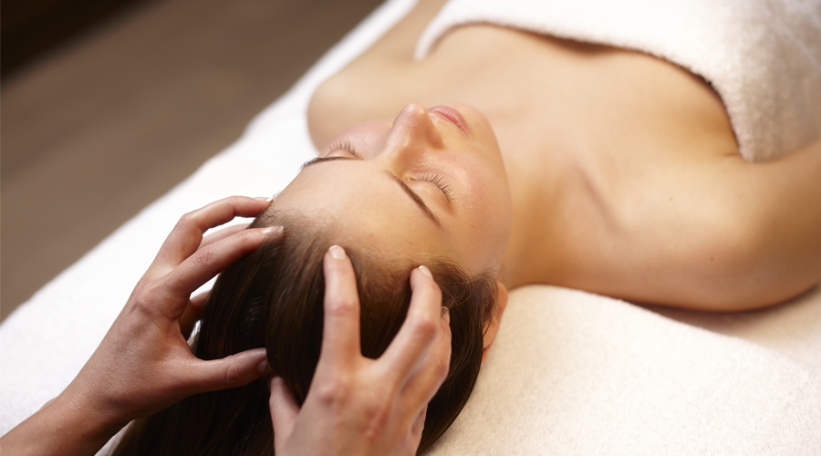 women having a tranquillity scalp massage