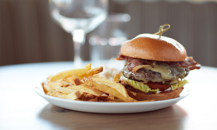Burger and chips
