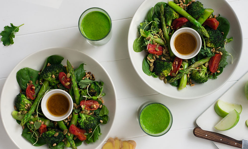 supercharge salad and smoothie