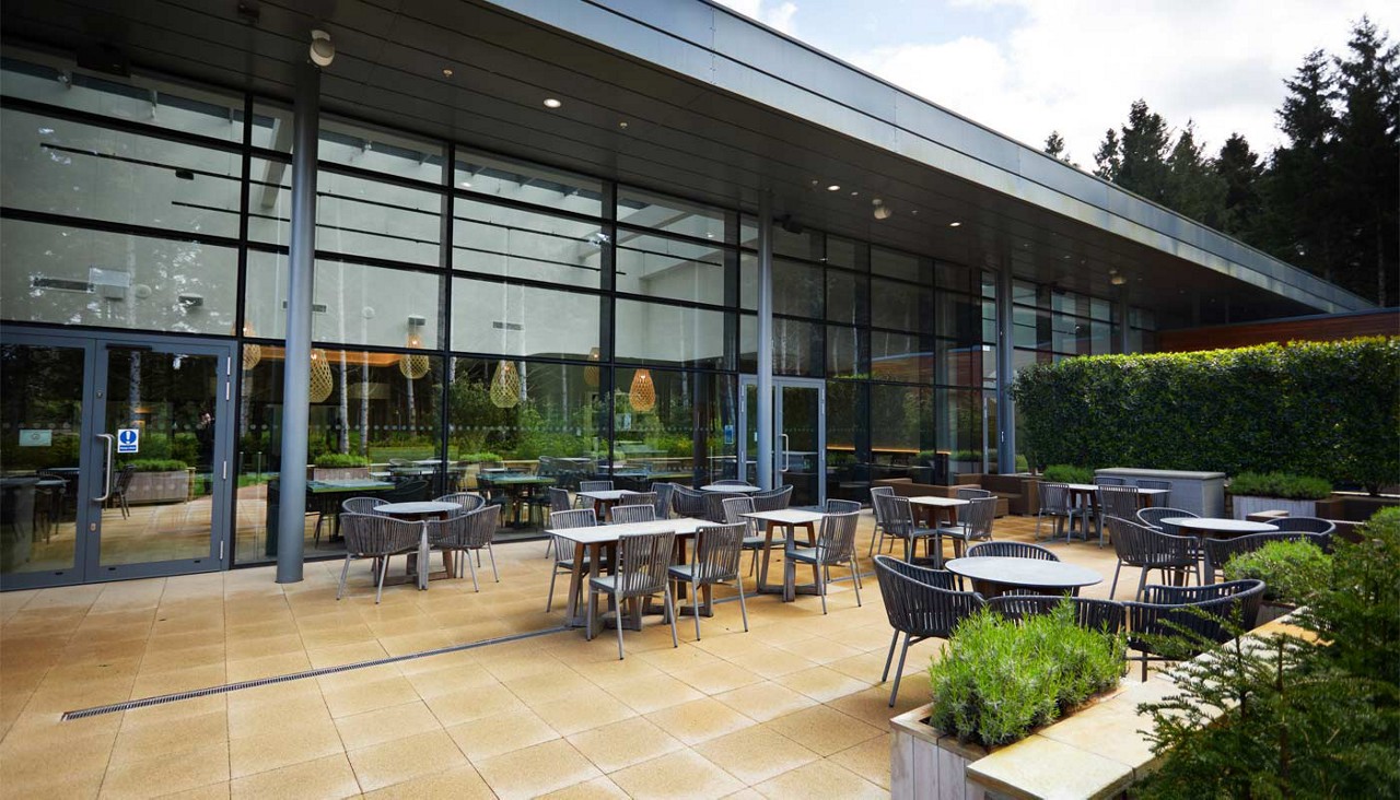 Seating area outside the Vitalé Café Bar.